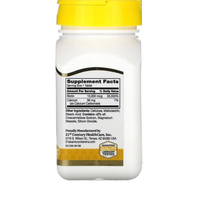 21St Century Biotin 10000 Mcg 120 Tablets Hair Skin Nail Vitamin Original