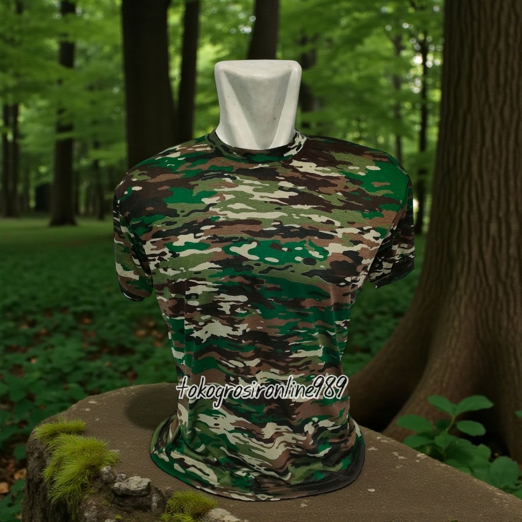 Kaos loreng kasad TNI-AD bahan jersey dryfit