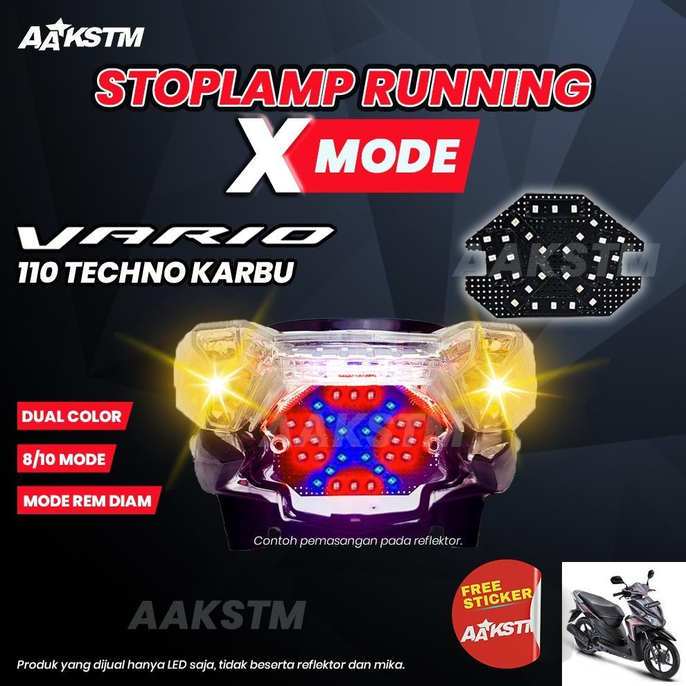 Lampu Rem LED Vario 110 techno Karbu  X Mode LED 8 10 Mode Running Lampu  Belakang Variasi Modifikas
