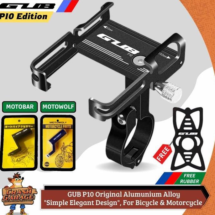Gub P10 - Holder Gub P10 - Phone Holder Hp Motor Gub Alumunium Alloy