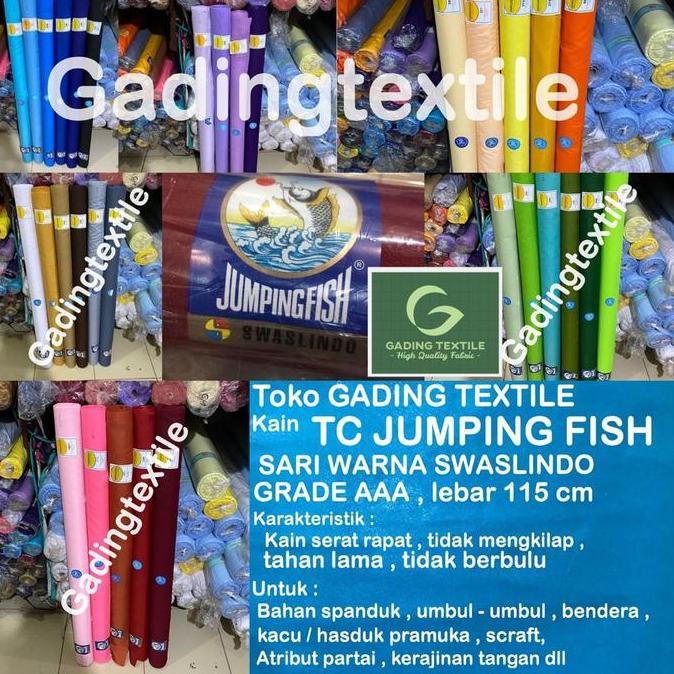 ( Per 1 Roll ) Kain Tetoron Jumping Fish Sariwarna Lebar 115 Cm Isi 27 Meter Bahan Spanduk Lukis Pec