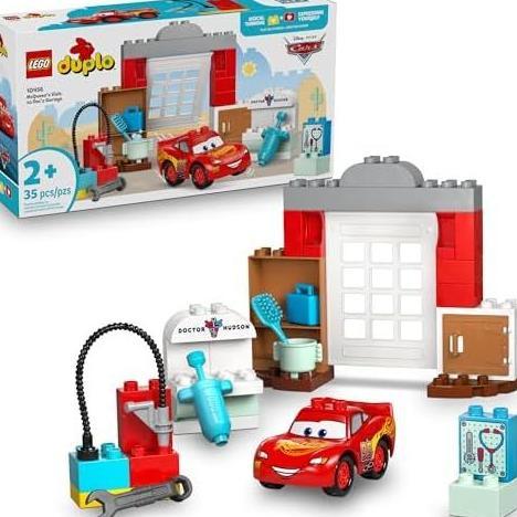 DUPLO Disney and Pixar Cars McQueens Visit to Docs Garage - Lightning McQueen Cars Toy for Prescho