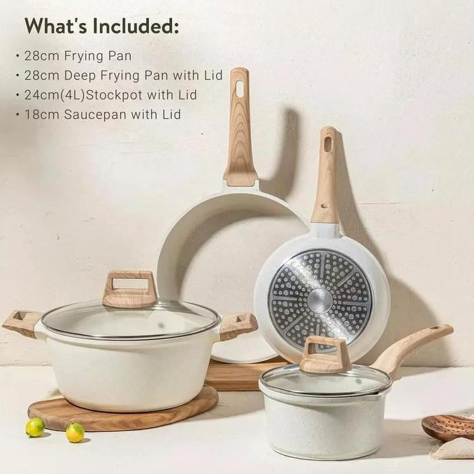 1 Set Peralatan Masak Anti Lengket Peralatan Masak 7PCS Peralatan Dapur Hitam Wajan Anti Lengket Set