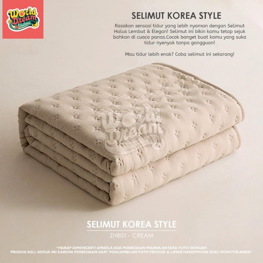 Worlddream Bed Cover Selimut Lembut Motif Polos Selimut Polos Korea Lembut 180X200 160X200 120X200Cm