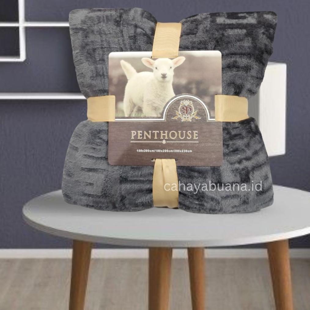Selimut Penthouse Bulu Embos Polos Tebal 180 X 230 Cm King Merk Penthouse Motif Dewasa Lembut Bagus