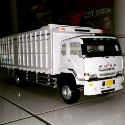 promo miniatur truk tronton hino full lampu roda kayu