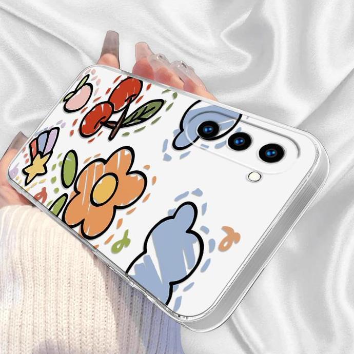 Bunga Lucu untuk Casing Ponsel Samsung Galaxy S24 S23 S22 S21 S20 Note 20 Ultra 5G / Plus / FE / S9+