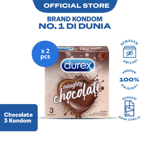 Durex Chocolate Kondom Gerigi Kondom Pria Rasa Cokelat Bergerigi 3s - Condom Textured x 2 pcs