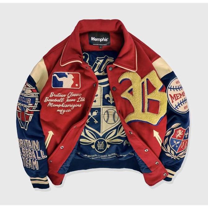 memphis origins varsity jacket britain (Limited Edition) LS
