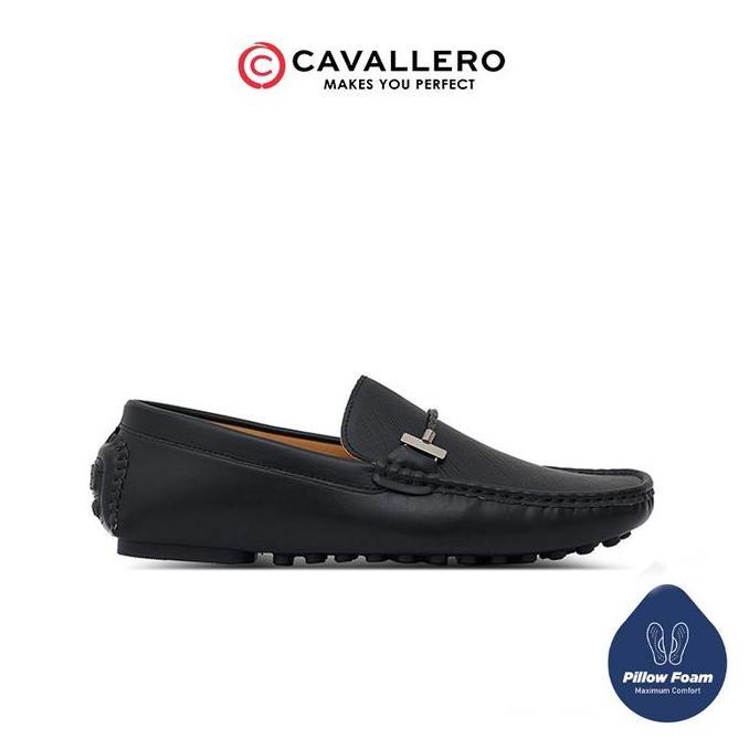 Sepatu Pria Loafers Moccasin Cavallero Turk Black Flat Shoes EA