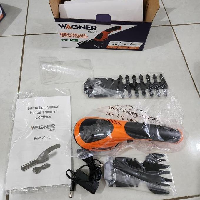 Wagner WH120-LI mesin potong rumput baterai 2 in 1 hedge trimmer