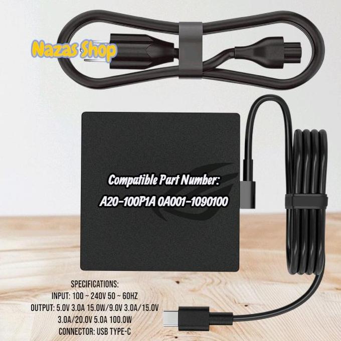 TERBARU - Adaptor Charger for ASUS ROG Zephyrus Duo 15 SE GX551QM GX551QR GX551QS 100W Type C