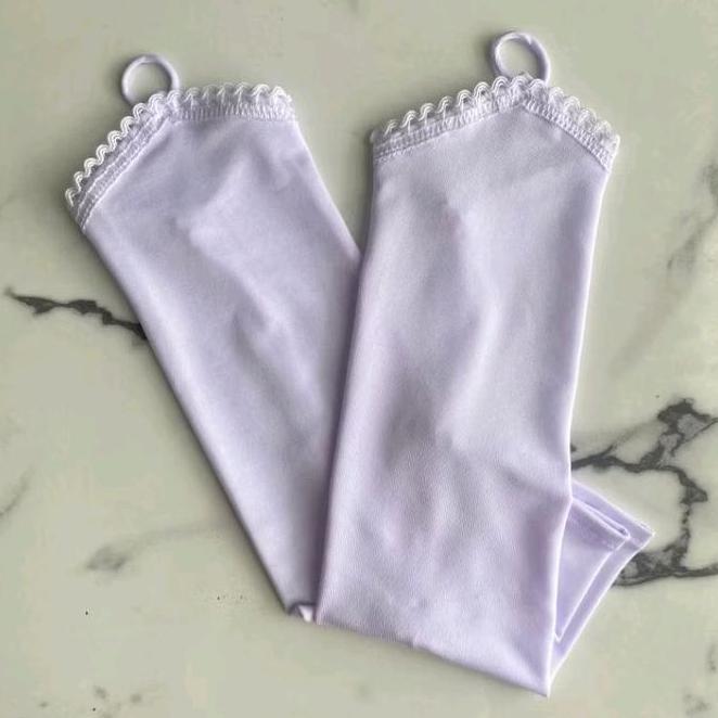 Handsock Manset Cincin Renda Stela / Handsock Tangan Umroh  Ring  Panjang Muslim Hitam Wanita Rayon