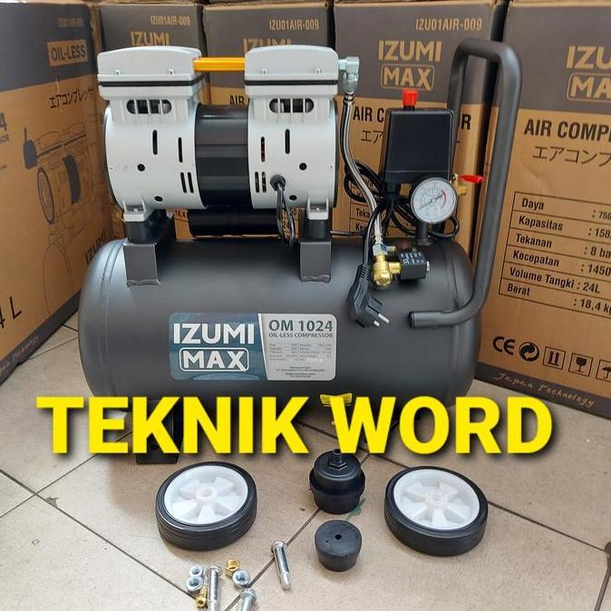 Promo Kompresor Angin Izumi Max Om 10-24 Compresor Izumi Oilles 1Hp 24L Om Cod