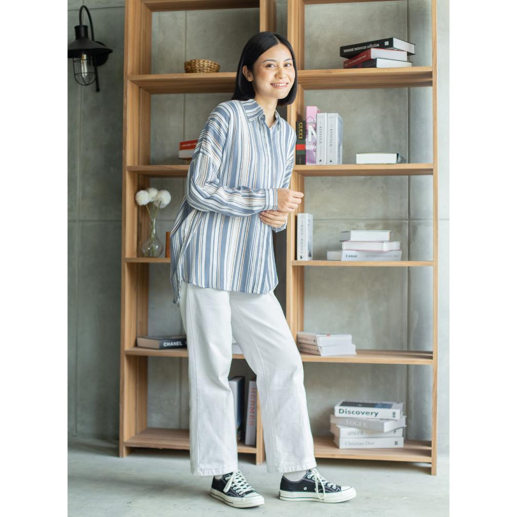 Ixora Byul Oversized Shirt - Kemeja Wanita Oversize Lengan Panjang
