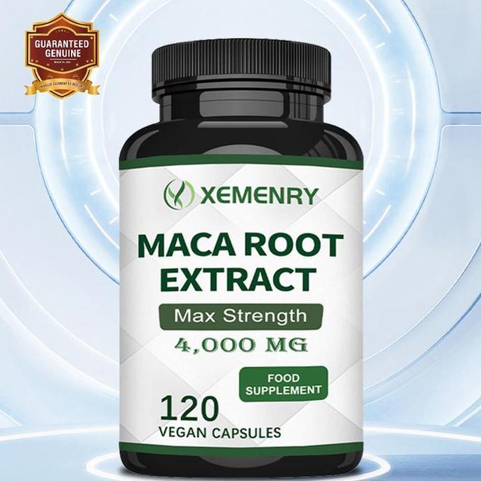 Xemenry - Kapsul Ekstrak Tanaman Akar Maca - 4000 Mg Per Kapsul - Memberikan Energi, Menjaga Ketenan
