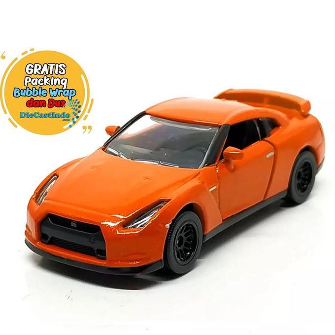 Majorette Car Collectable Wheel Display Pomade Open Box Nissan GT-R R35 Orange