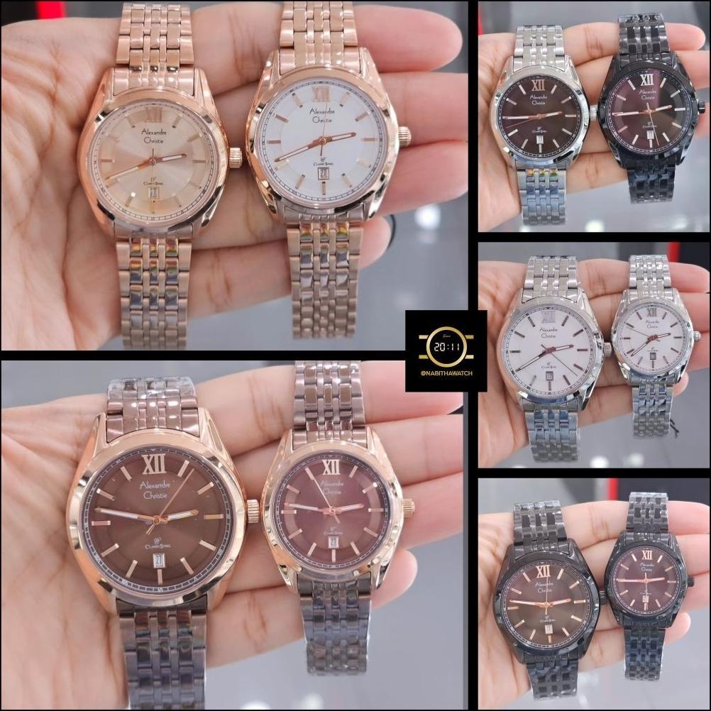 Jam Tangan Couple Alexandre Christie Classic Steel AC8690 New 8690 Original Garansi Resmi