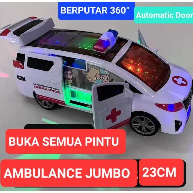 MAINAN MOBIL AMBULANCE JUMBO BISA BUKA SEMUA PINTU