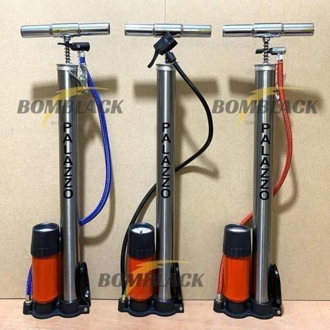 Pompa Angin Sepeda Motor Mobil Tabung Meter Black/High Pressure Pompa Angin Portable Untuk ban motor