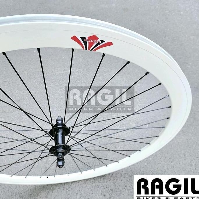 Wheelset Sepeda 700C Lespo 4 Cm Velg Rim Rims Hub Freehub Jari Jari Fixie Balap Road Bike 700 C Luba