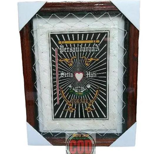 KALIGRAFI LAMBANG PSHT LOGO SH TERATE ASLI DARI KULIT KAMBING 45x35cm Kayu Plastik CO