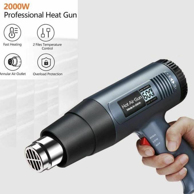 HOT AIR HEAT GUN MESIN BLOWER ALAT PEMANAS UDARA STIKER KACA FILM BESI ORIGINAL DAN TERPERCAYA