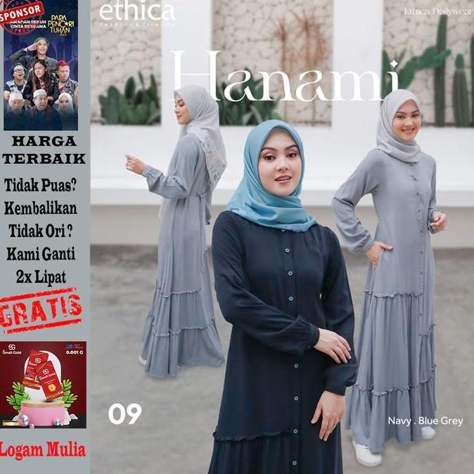 Ethica Hanami 09 Gamis Terbaru 2023 Wanita Remaja Korean Style