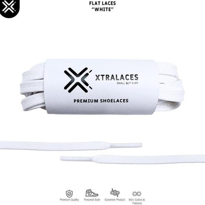 TALI SEPATU PUTIH / TALI SEPATU LILIN GEPENG THIN | PREMIUM SHOELS