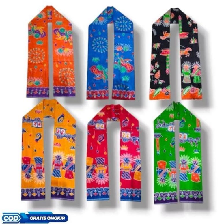 Syal Betawi Syal Betawi Selendang Betawi Cukin Ondel Ondel Cukin Batik
