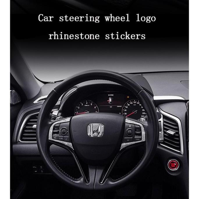 Promo Stiker hiasan setir mobil logo mengkilap imitasi berlian imitasi stiker setir mobil Car depan 