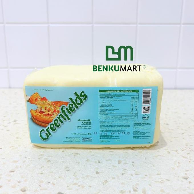OKRAVIMAS - KEJU MOZZARELLA GREENFIELDS 1KG - MOZZARELLA CHEESE HALAL