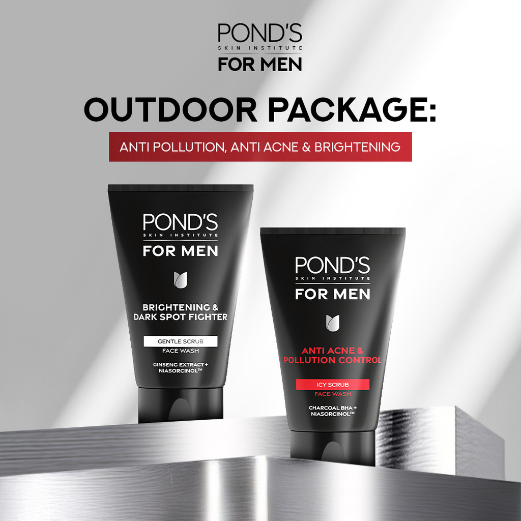 [OUTDOOR PACKAGE] POND'S Men Brightening & Dark Spot Fighter + Anti Acne & Pollution Control Face Wa