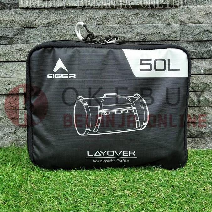 New Tas Duffel Eiger 910005601 Layover 50 Folded Duffle 50L Black