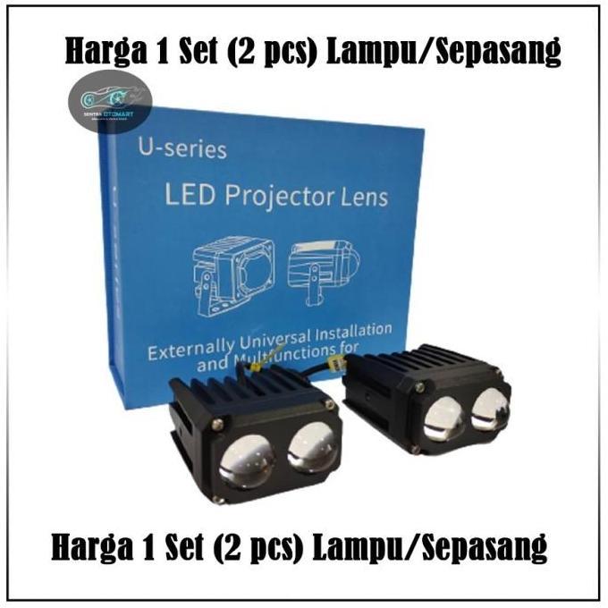 Escort Lampu Projie 2 Mata LED Lampu Tembak Dual Mini Projie U Series