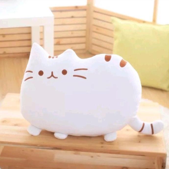 Boneka bantal kucing pushen bantal sofa karakter kucing cantik Kain Hiasan Coklat Abu Hitam Pink Put