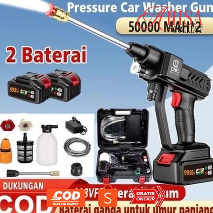 EVY-510 Alat semprot Cuci mobil dan Motor Water Jet Steam Fullset double Baterai Sale