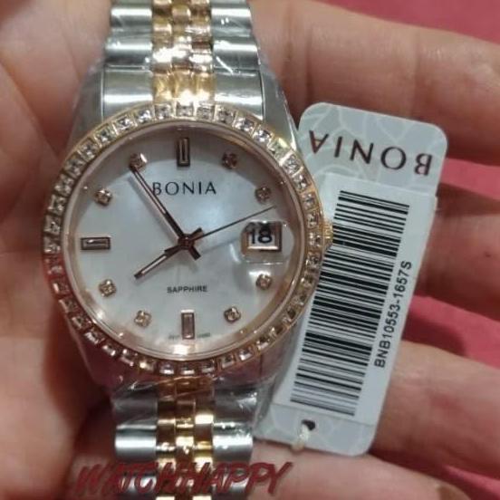 Ready Jam Tangan BONIA ORIGINAL 100% BNB10553-1657S Swarovski Shappire Glass