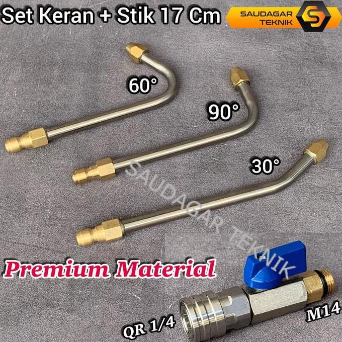 Ready Keran + Stik Nozzle Quick Release Cuci AC Kolong Mobil Stop Keran Selang Mesin Steam Jet Clean