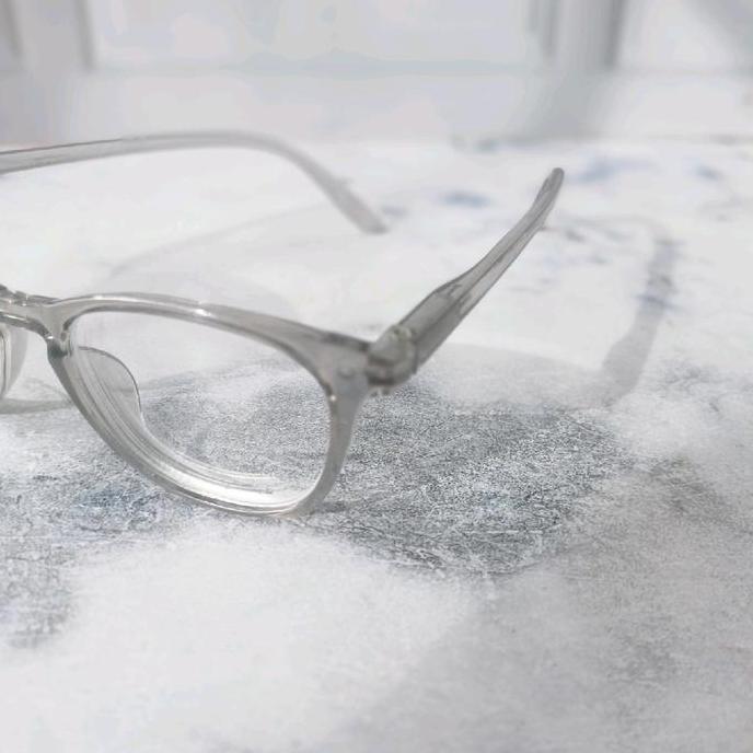 DR236 - Kacamata Terbaru Trendy Minus Rabun jauh Frame Transparan Grey sambungan gagang sudah Per fr
