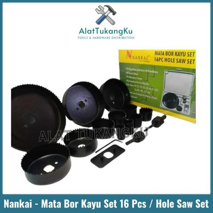 NANKAI HOLE SAW SET 16 PCS / MATA BOR KAYU SET NANKAI