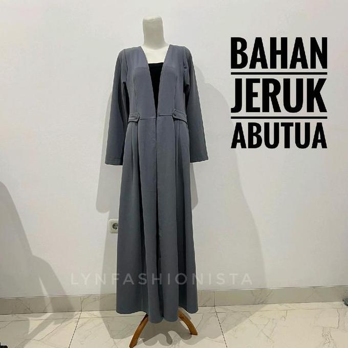 Long Cardigan Panjang Outer Wanita Muslimah Jeruk Tebal Adem/Vika