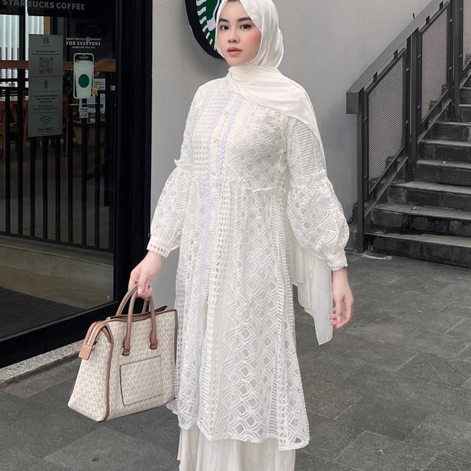 Outer Brukat Cardigan Brokat Lengan Panjang Atasan Outher Brukat Outer Brokat Outer Tulle Outer Orga