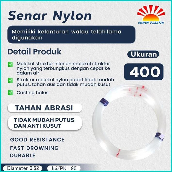 Senar Cap Ikan Kakap  Ukuran 400 (25)  Per Roll /Tali Senar Pancing / Senar Layangan Termurah