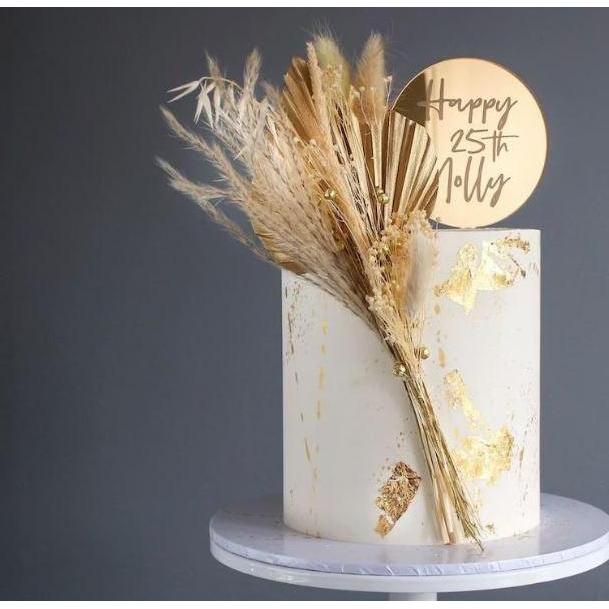 Dried Flower Cake Topper | Hiasan Kue Bunga Kering | Pajangan Mini | C Promo Premium