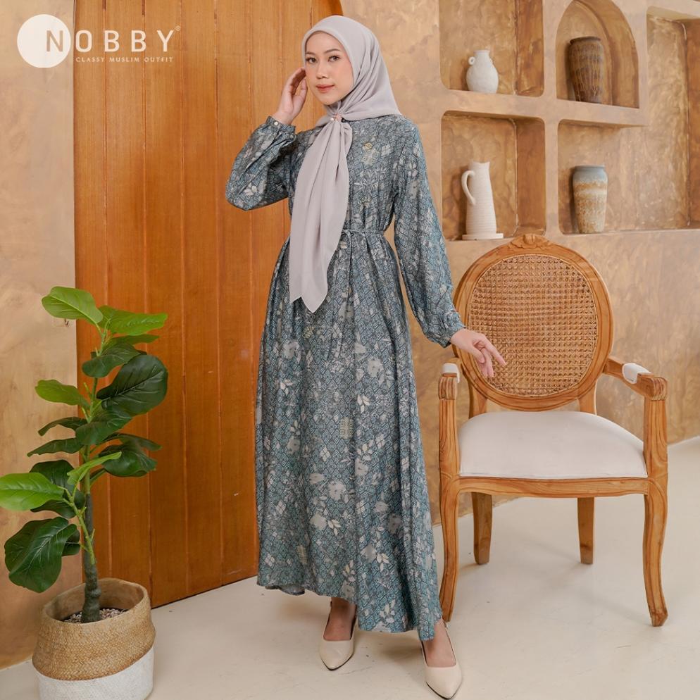 Gamis Satin Silk Elegan Nobby Dirandra Dress Gamis Muslimah Kondangan Lebaran