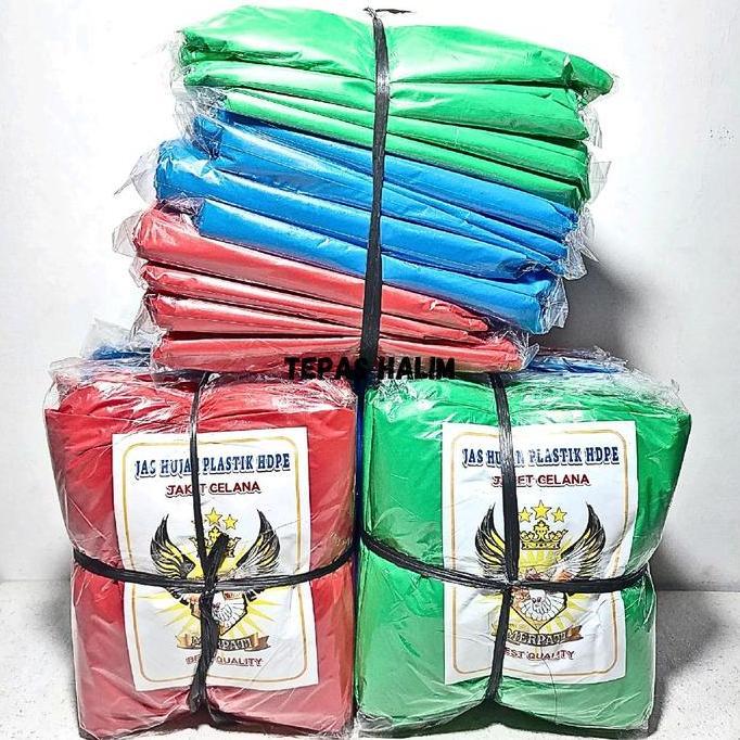 Jas Hujan Plastik Tebal Setelan Setara Mustika 1 Lusin / Jas Hujan Plastik LDPE / Jas Hujan Plastik 