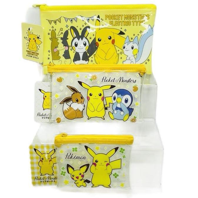 Ready ZIPPER POUCH POKEMON POCKET MONSTER PENCIL CASE COIN CARD CASE TEMPAT SERBAGUNA ORI JAPAN