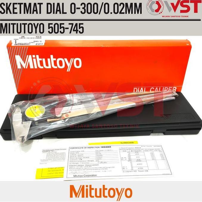 Mitutoyo sketmat dial 0-300mm 0.02mm Tipe 505-745 jangka sorong jarum