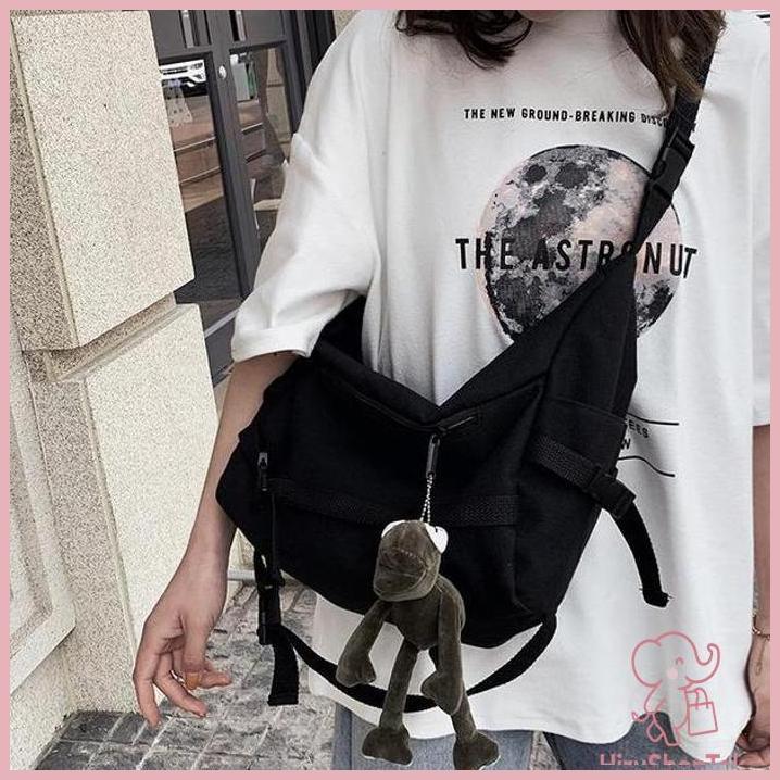(ORI) TAS SELEMPANG KAPASITAS BESAR UNI CANVAS CROSSBODY BAG 1122-25 KECANTIKAN PESTA DEKORASI KOSTU